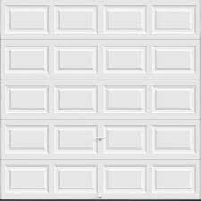 clopay 111112 clic collection 8 ft x 8 ft 18 4 r value intellicore insulated solid white garage door