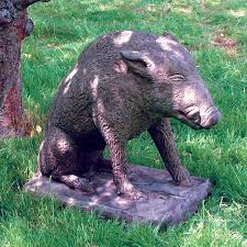 Wild Boar Stone Animal Statue Large