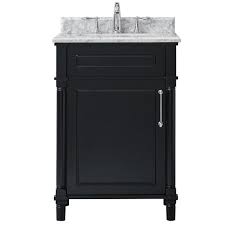If you're looking for bigger bathroom vanity for your new bathroom. Home Decorators Collection Aberdeen 24 In W X 20 In D Vanity In Black With Carrara Marble Top With White Sink Aberdeen 24b The Home Depot