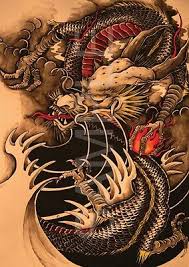 chinese dragon tattoo poster art print