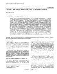 Pdf Chronic Lyme Disease And Co Infections Differential