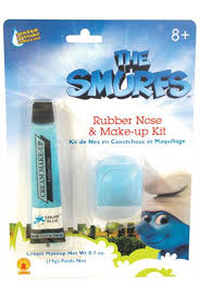 the smurfs rubber nose and makeup kit