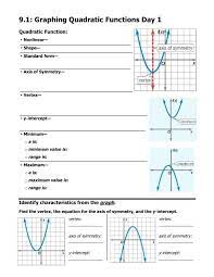 9 1 Graphing Quadratic Functions Day 1