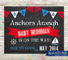 Nautical Baby On Board Pregnancy Announcement Baby On The
