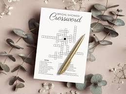 Bridal Shower Crossword Puzzle Wedding