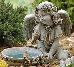 Sweet Angel Solar Bird Bath Garden