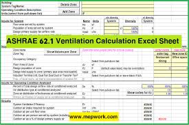 Ashrae 62 1 Ventilation Calculation