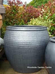 glazed pot metal collar planter