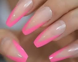 Full nails design,practical length, make your nails slim and have a very realistic or at least a professionally done appearance. Neon Pink Nails Etsy