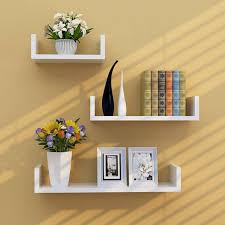 U Shaped Wall Mounted Bookshelf Bs012