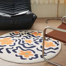 flowering pattern round rug imitation
