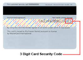 Also known by several other names) is a series of numbers in addition to the bank card number which is embossed or printed on the card. Card Security Code
