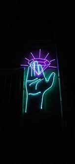 Neon lights, hand, diamond iPhone XS ...