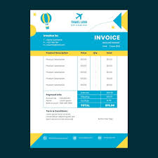 flat design travel agency invoice template