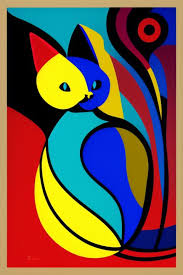 Cat Colorful Abstract Art Mizan S Art