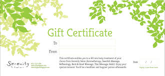 a gift certificate serenity salon