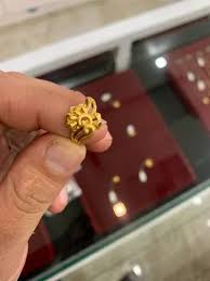 22k antique gold las ring 3 5