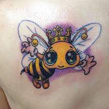 Bzzz off cartoon bee tattoo. Queen Bee Tattoo Honey Bee Tattoo Bee Tattoo