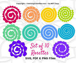 Collection of printable flower patterns (65). Paper Flower Rolled Rosette Templates Printable Pdf Rolled Etsy