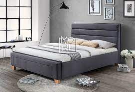 miami grey fabric bed frame with drawer