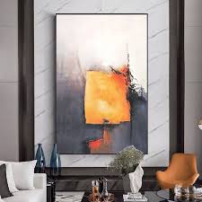 Orange Modern Abstract Painting Art