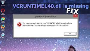 fix vcruntime140 dll is missing error