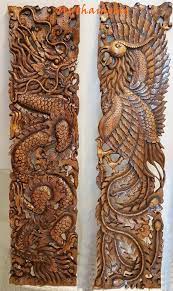 Dragon Wood Carving Wall Hanging Thai