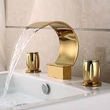 Ease off your price burden with various distinct cool bathroom faucets options and go for the ones that align with your affordability. Mooni Modern Waterfall Widespread 2 Handle Bathroom Sink Faucet In Gold Solid Brass Bathroom Sink Faucets Bath Faucets