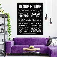 eight house rules wall art in 2022