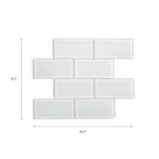 White Glass Subway Tile Backsplash 11