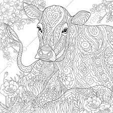 It would be nice to not be a miserable cow. Coloring Pages For Adults Digital Coloring Page Milky Cow Etsy In 2021 Animal Coloring Pages Cow Coloring Pages Coloring Pages