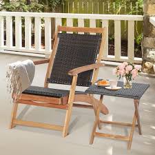 Costway 2 Piece Patio Rattan Folding