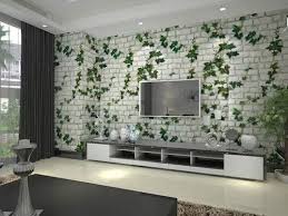 3d Wall Sticker White Brick With Green