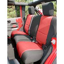 Neoprene Rear Seat Covers Black Red 2