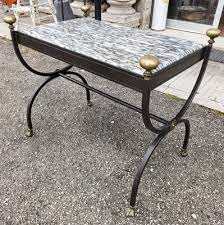 coffee table in wrought iron marble