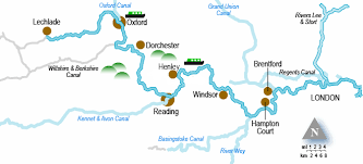 River Thames Holiday Cruising Guide And Map With Canal Junction