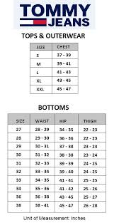 Tommy Jeans Size Chart Tommy Hilfiger Size Chart Europe