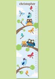 Personalized Owl Canvas Growth Chart Hoot Hoot By