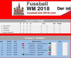 Tabelle fußball spiel (englischer name: Wm Spielplan Russland 2018 Fur Excel Download Chip
