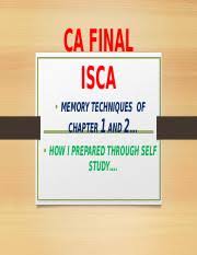 Satya Isca Ca Final Ca Final Isca Memory Techniques Of