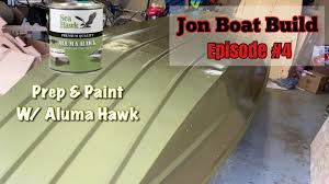painting a boat with aluma hawk paint