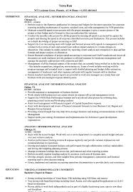 Financial Analyst Resume Sample Career Objective Canada For