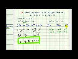 Factor And Solve A Quadratic Equation