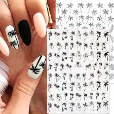 palm tree leaf designer nail decals