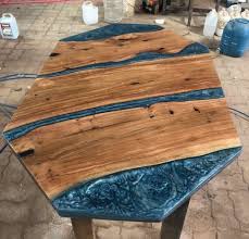 Sold athena this custom black walnut and epoxy coffee table was commissioned by a family for their den. Epoxy Accacia Live Edge Coffee Table Top For Restaurant Rs 1250 Square Feet Id 21821494397