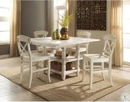 Farmhouse/dining table with extendable leaf??? Regan Farmhouse White Extendable Counter Height Dining Room Set From Riverside Furniture Coleman Furniture