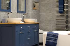 Bathroom Blue Vanity Hall And