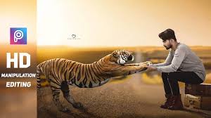 picsart tiger photo editing background