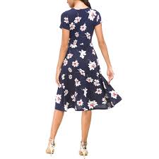Us 13 75 30 Off Urban Coco Women Floral Print Short Sleeve Flared Holiday Midi Dress In Dresses From Womens Clothing On Aliexpress