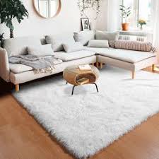 gy area rug white plush fluffy